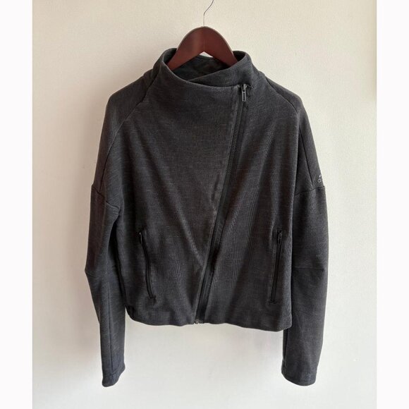 Adidas Women's Heart Racer Track Heathered Charcoal Grey Jacket - Picture 6 of 11